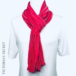 VS Supermodel Essentials Coral Wrap striped pink/red scarf, wrap